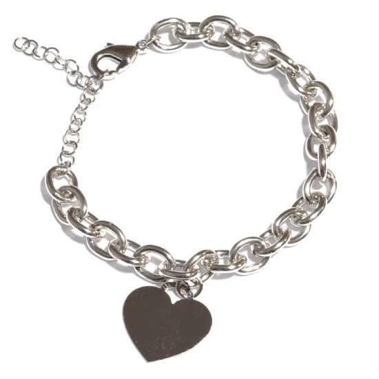 FARMA BIJOUX Pulsera Hipoalergénica Corazón Plata 15/20CM
