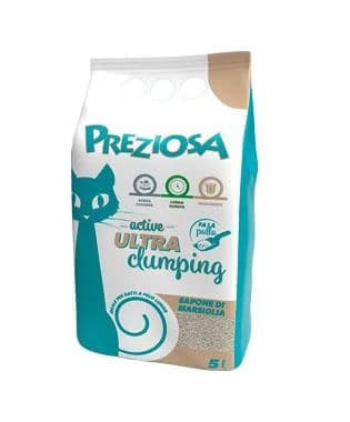 PRECIOSA ARENA PARA GATOS HIGIÉNICA ULTRA AGLOMERANTE JABÓN DE MARSELLA 5 LT