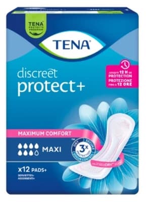 Tena Discreet Protect+ Maxi, 12 compresas absorbentes