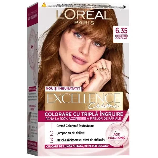 Loreal Paris EXCELLENCE CREME Tinte permanente con amoníaco 6.35, 1 ud