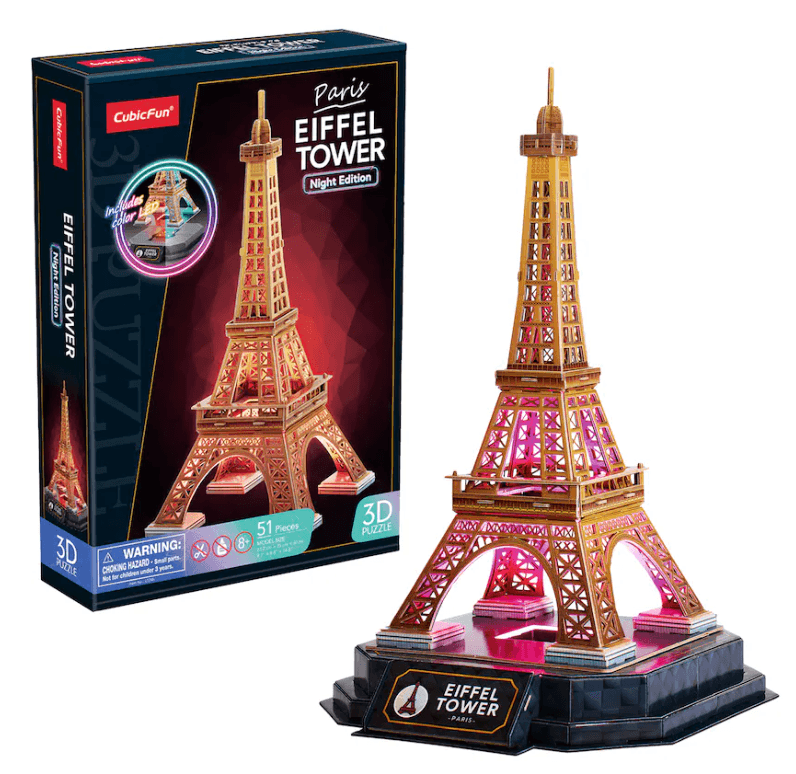 Puzzle 3D Torre Eiffel Cubicfun con LED
