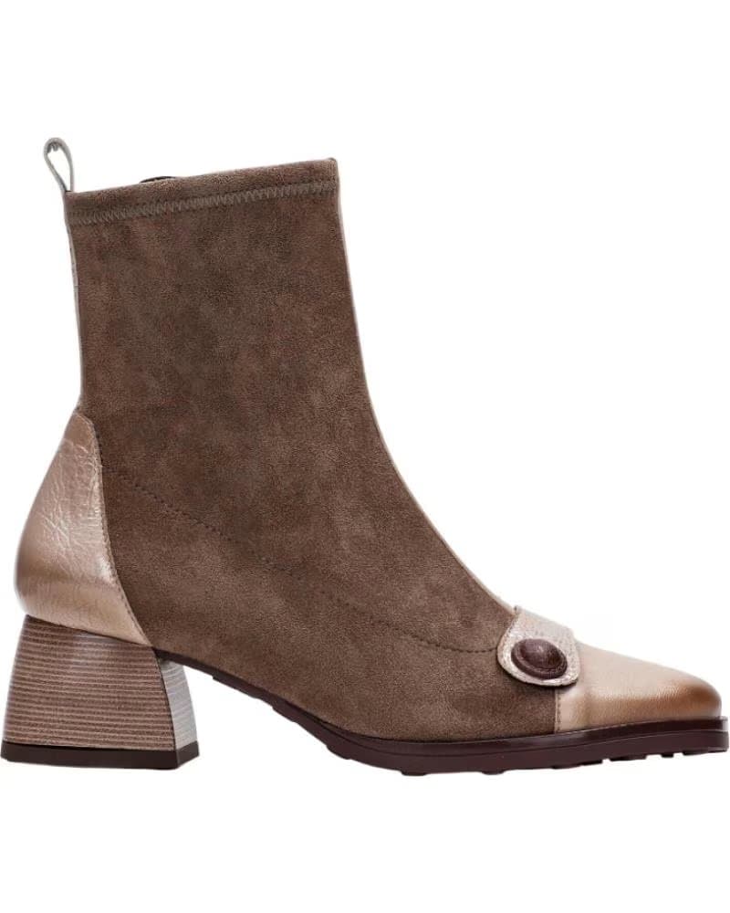 BOTÍN DE ANTE HISPANITAS MARSELLAS HI254219 TAUPE CON DETALLE METÁLICO TAUPE