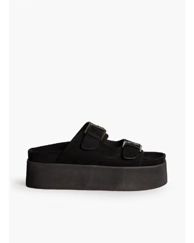 KESLEM SANDALIAS PLATAFORMA DOBLE HEBILLA M6380 NEGRO