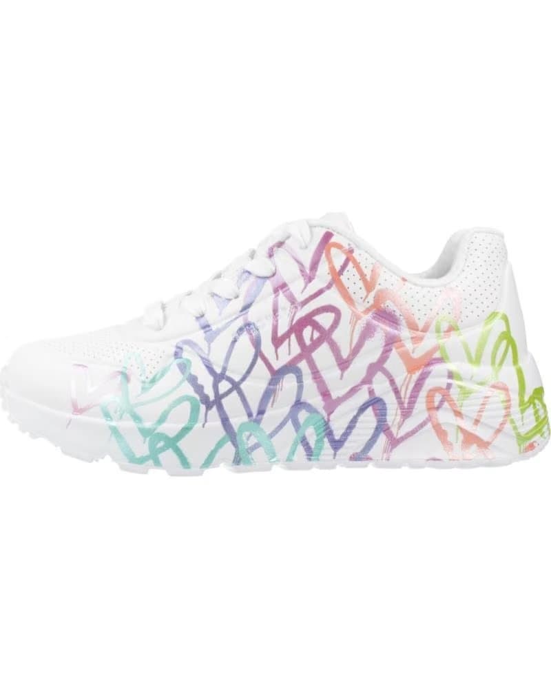 SKECHERS ZAPATILLAS PARA JUNIOR CON ESTAMPADO DE CORAZONES BLANCO