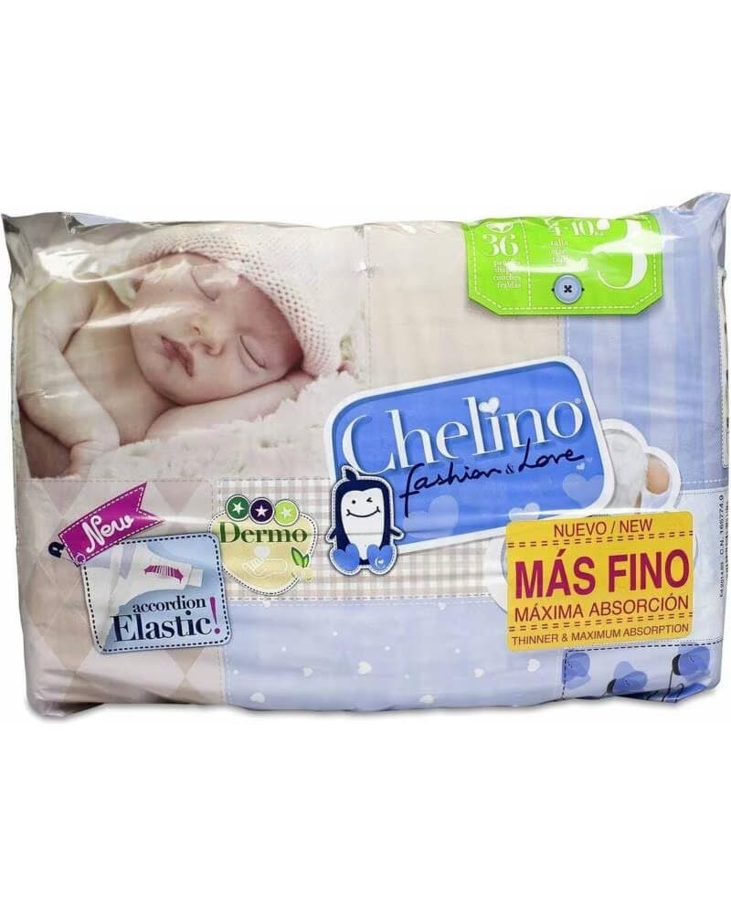CHELINO PAÑALES TALLA 3 4-10 KG 36 UNIDADES