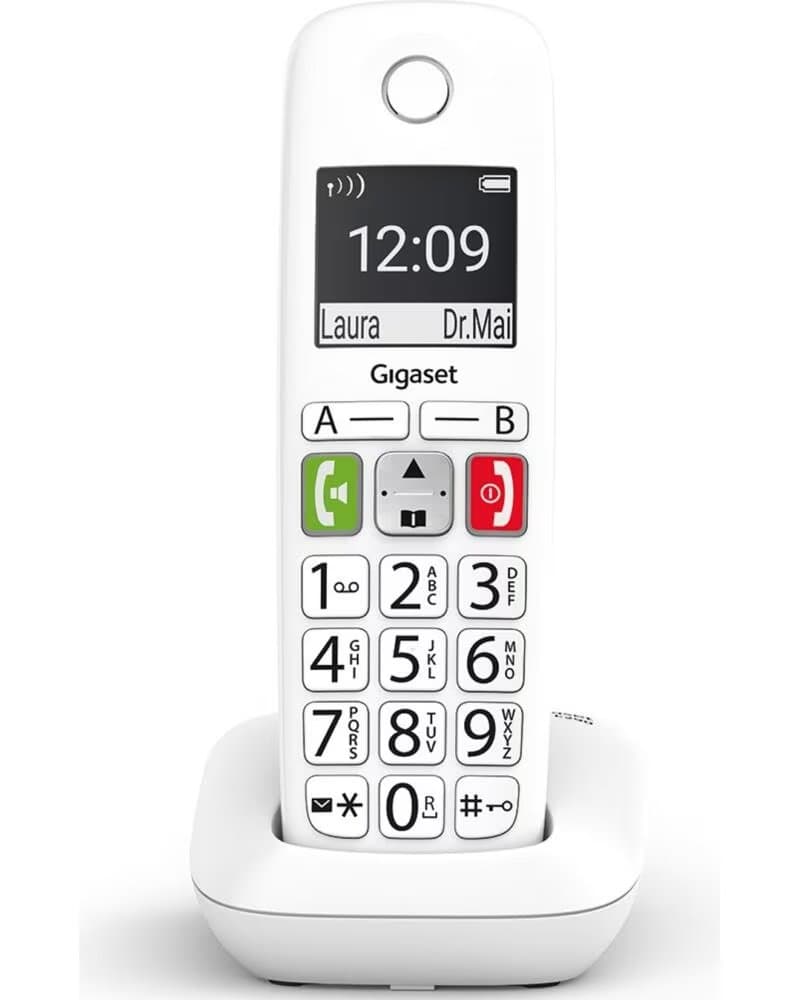 TELÉFONO INALÁMBRICO FIJO GIGASET E290 BLANCO CON TECLAS GRANDES