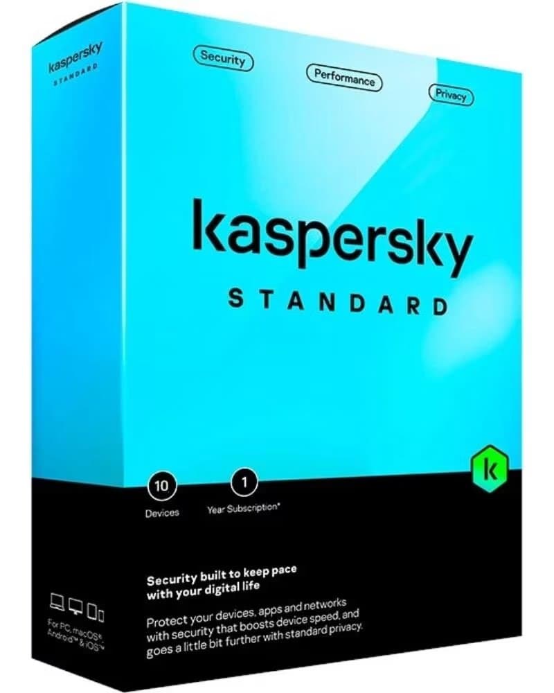 KASPERSKY ANTIVIRUS STANDARD 10 DISPOSITIVOS 1 AÑO