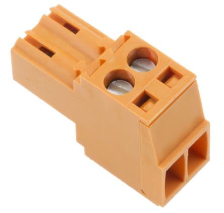 Weidmüller Bloques terminales enchufables BL 180° de 2 contactos 1 filas, paso 3.5 mm, de color Naranja