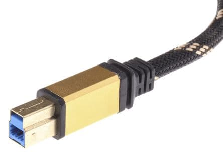 Roline Cable USB 3.0 GOLD, con A. USB Tipo A Macho, con B. USB tipo B Macho, long. 1.8 m, color Dorado, Negro
