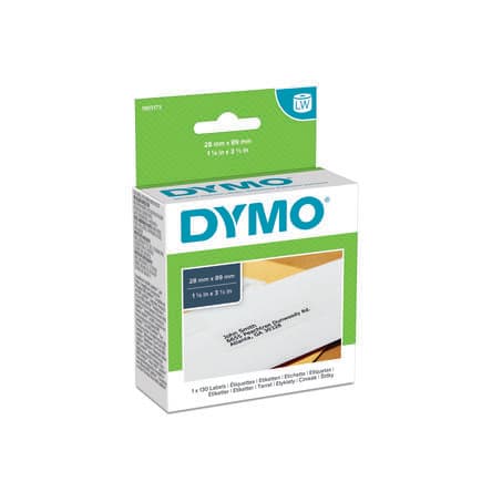 Dymo Blanco Negro Rollo de etiquetas 89 mm 28 mm 130 Por rollo