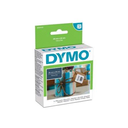 Dymo Blanco Negro Rollo de etiquetas 25 mm 25 mm 750 Por rollo