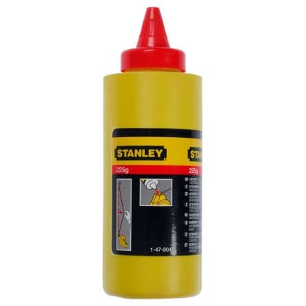 Stanley Kit de carrete de hilo de tiza 1-47-804, long. 60 mm, Nailon, suministrado con 45G Tiza Azul, Y Nivel de línea,