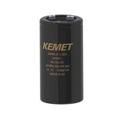 KEMET Condensador serie ALS80, 8200 μF, ±20 %, 100V dc, Terminal roscado, paso 12.8 mm