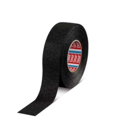 Tesa Cinta de vellón PET para mazos de cables 51608, Tereftalato de polietileno 51608 de color Negro, 19mm x 15 m,