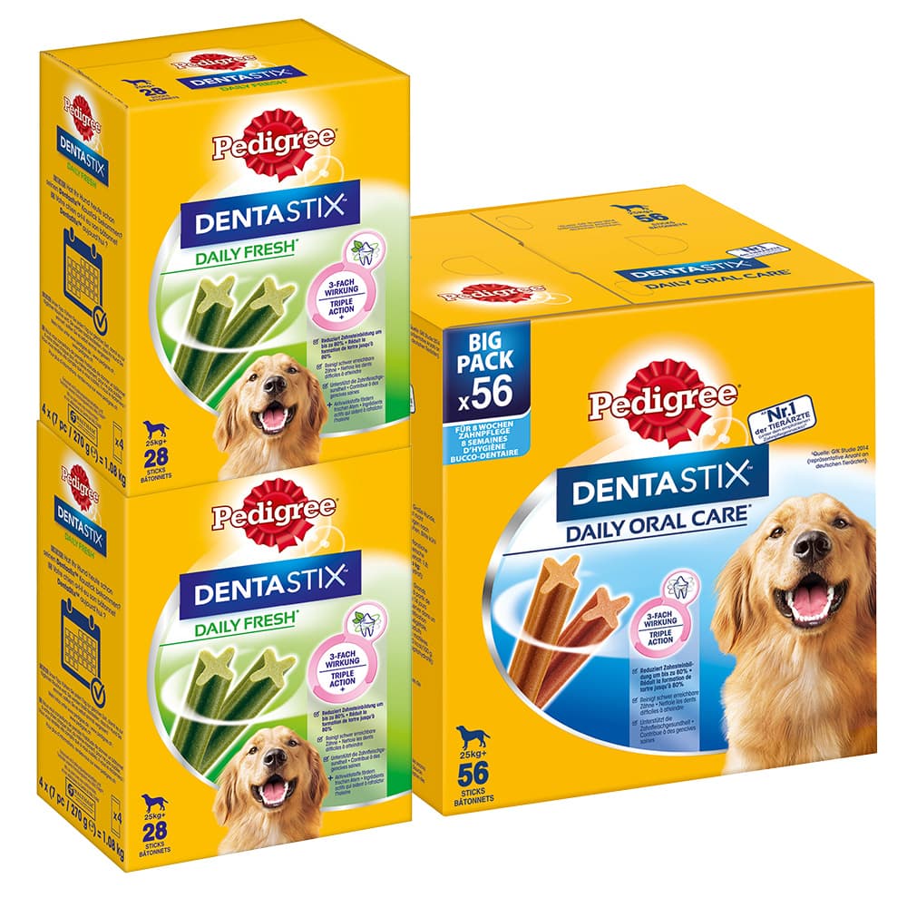 Pedigree Dentastix / Dentastix Fresh 112 uds. - Pack Ahorro - Dentastix + Dentastix Fresh para perros grandes