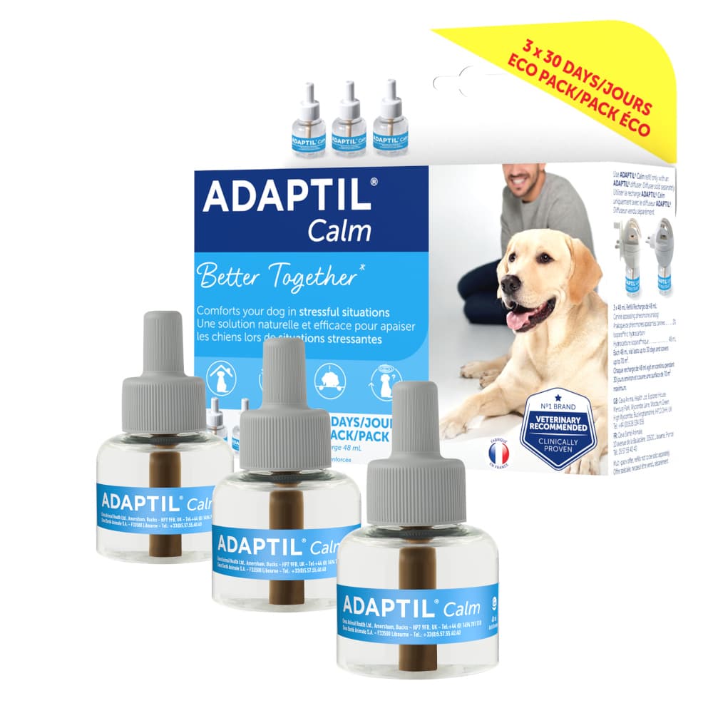 ADAPTIL Calm Difusor antiestrés para perros - Recambio 3 x 48 ml - Pack Ahorro