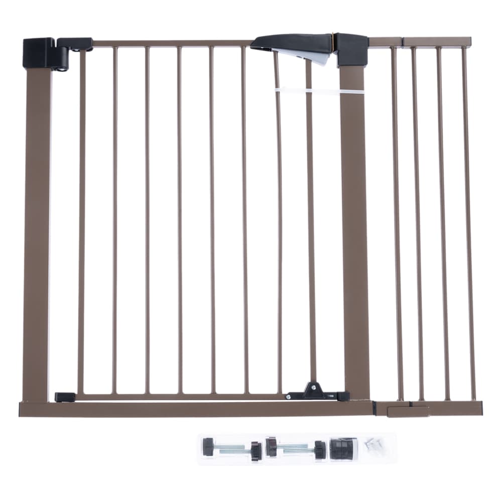 TIAKI barrera para perros marrón con panel lateral - 78 x 77 a 103 cm (Al x An)
