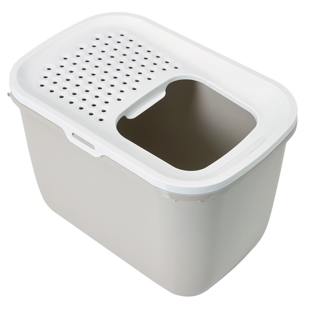 Caixa de areia fechada Savic Hop In para gatos - Areia/branco