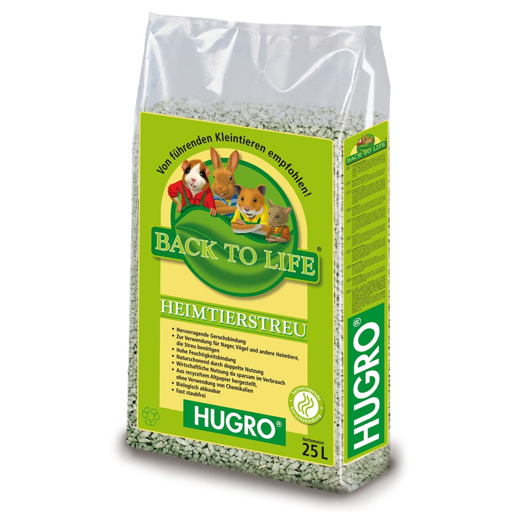 Hugro Back to Life lecho de celulosa - 2 x 25 l - Pack Ahorro