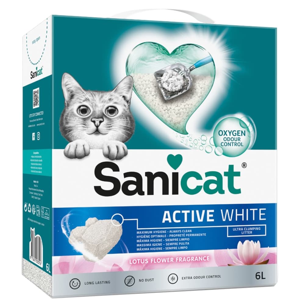 Sanicat Active White Flor de Lótus areia aglomerante para gatos - 6 l
