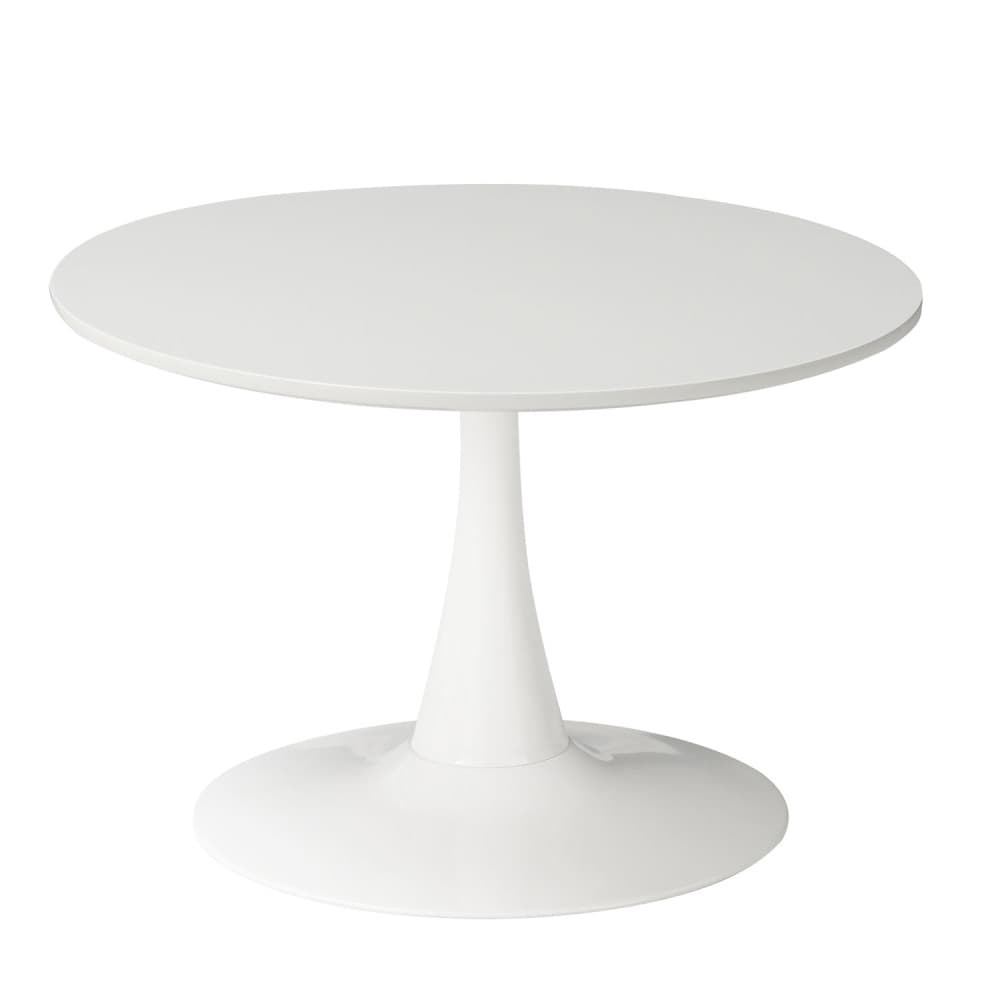 Mesa de centro blanca pie central blanco 50 cm