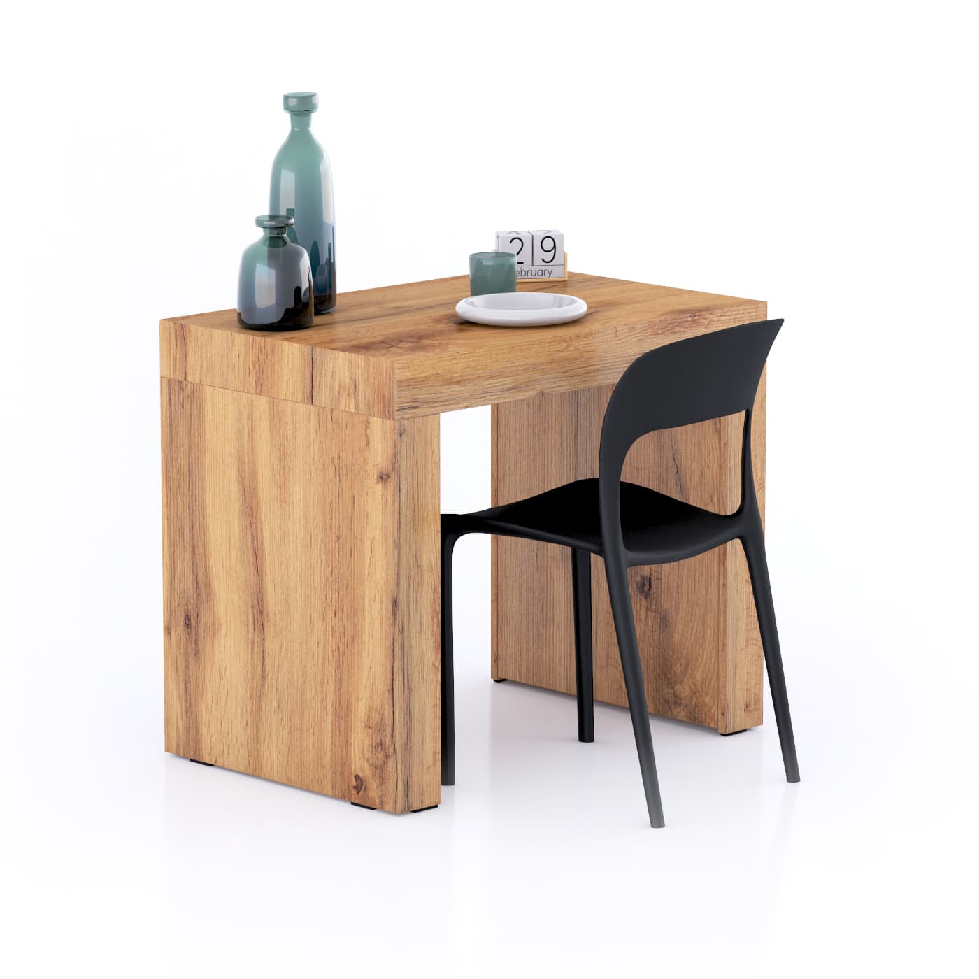 Mesa de comedor Evolution 90x60, Madera Rustica con dos patas