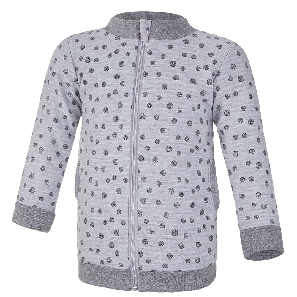 Sudadera forrada LESK Outlast® - gris jaspeado, lunares grises/rosa bebé 98