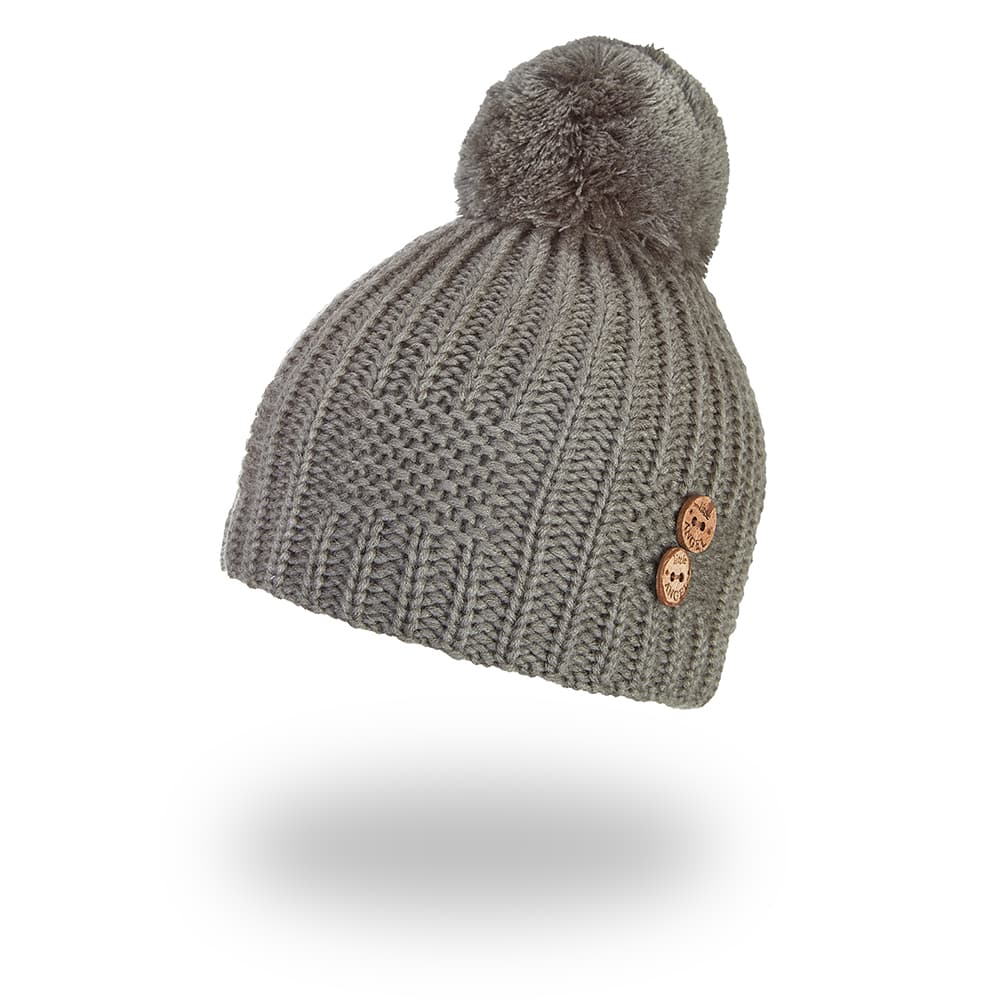 Gorro de punto con pompón, botones Outlast ® - caqui 4 | 45-48 cm