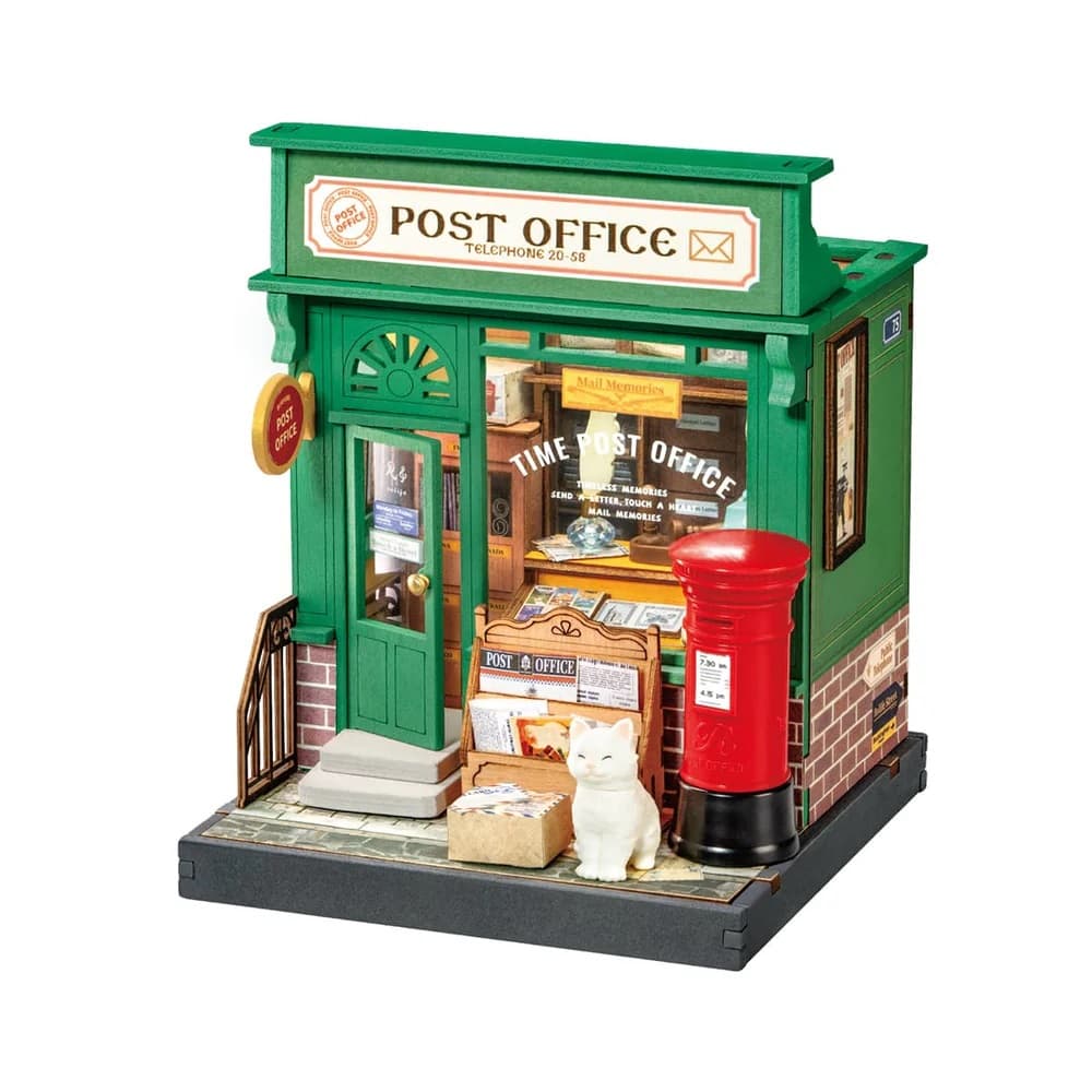 RoboTime Puzle 3D de madera Miniatura de casa Oficina de correos