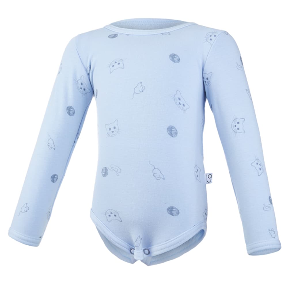 Body camiseta manga corta ESTAMPADO Outlast® - gatitos azul claro 80