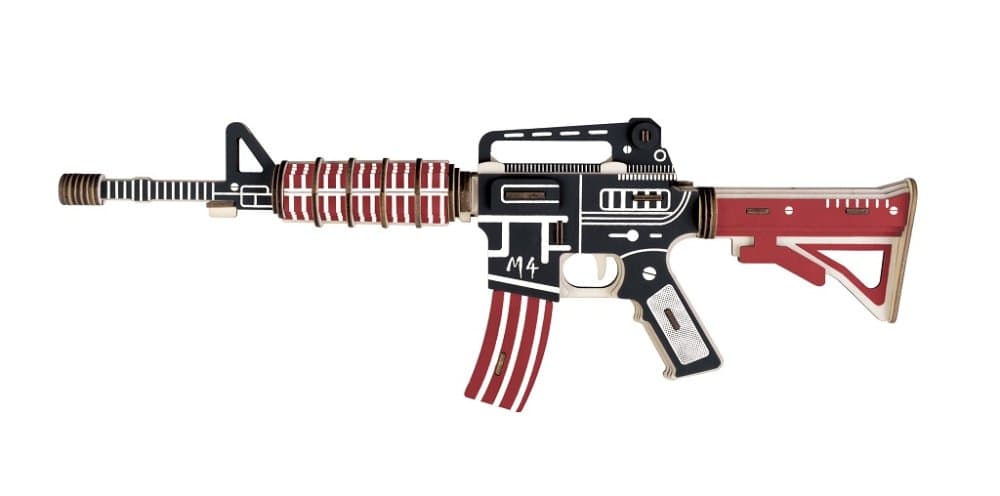Woodcraft Puzle 3D de madera Fusil de asalto M4