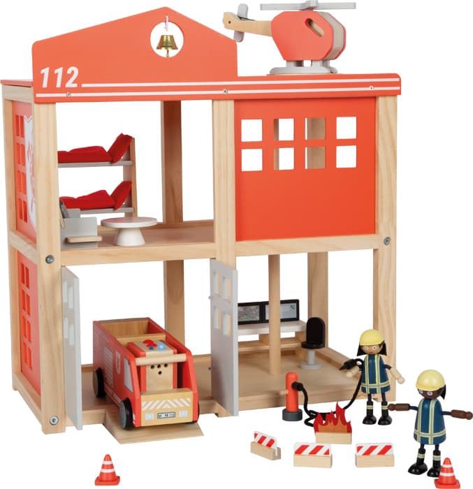 small foot Gran estación de bomberos con accesorios