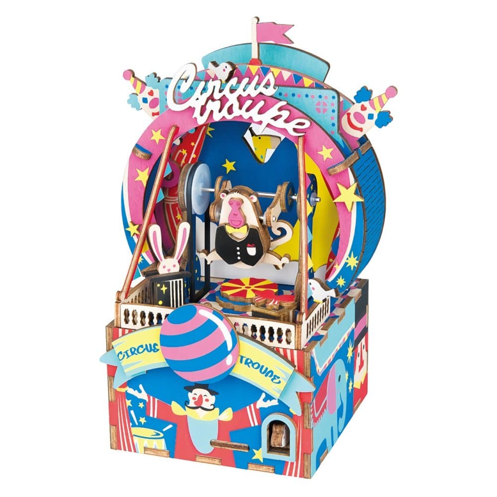 RoboTime Puzzle 3D de madera, caja de música, Pequeño circo