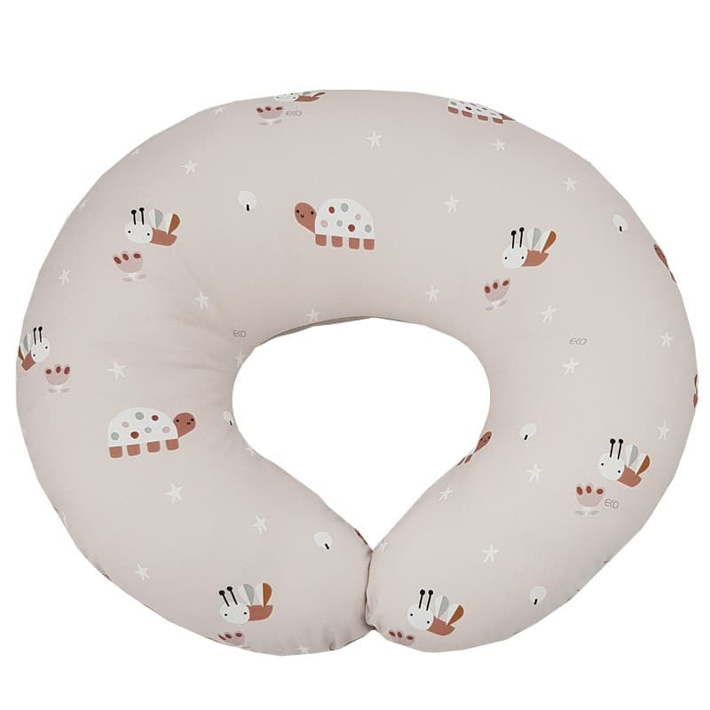 EKO Cojín de lactancia pequeño VELVET Bees Beige 60x60 cm