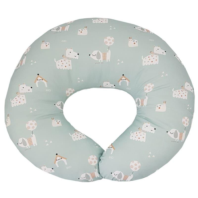 Cojín de lactancia EKO pequeño VELVET Dogs Mint 60x60 cm
