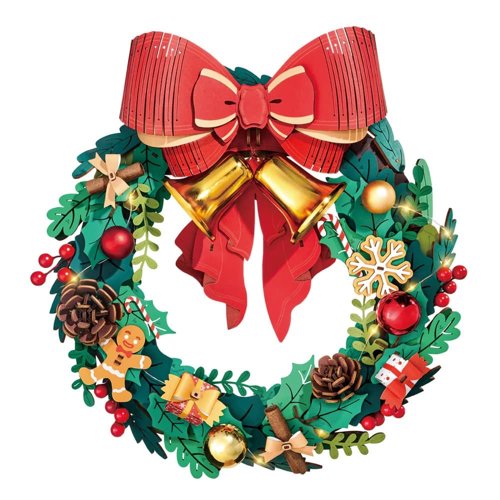RoboTime 3D puzle de madera Corona de Navidad