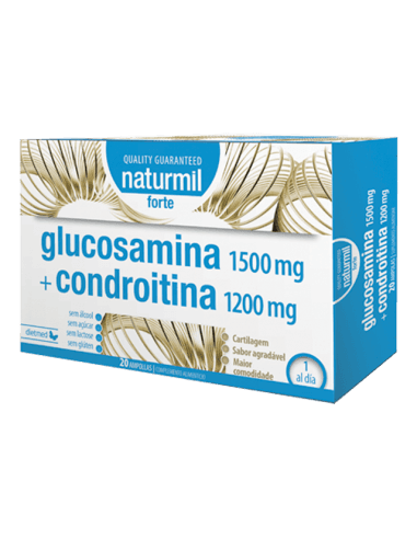 Naturmil Glucosamina 1500mg + Condroitina 1200mg Forte 20 Ampollas