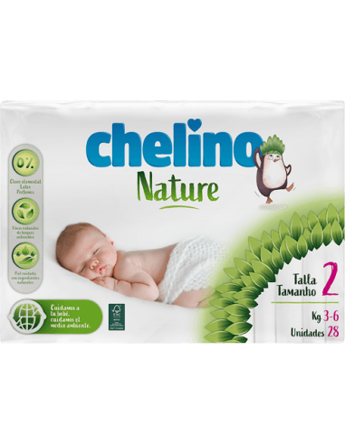 Pañales Chelino nature talla 2 (3-6 kg) 28 uds