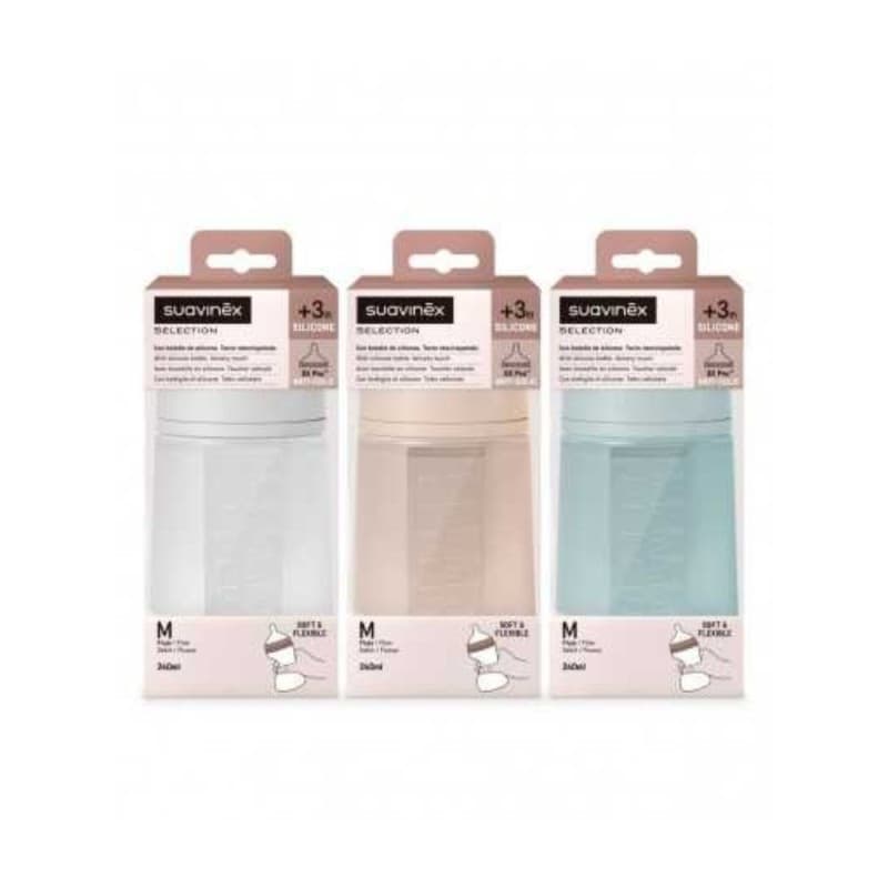 Suavinex Biberon Silicona Soft Colour + 3 Meses 240 Ml