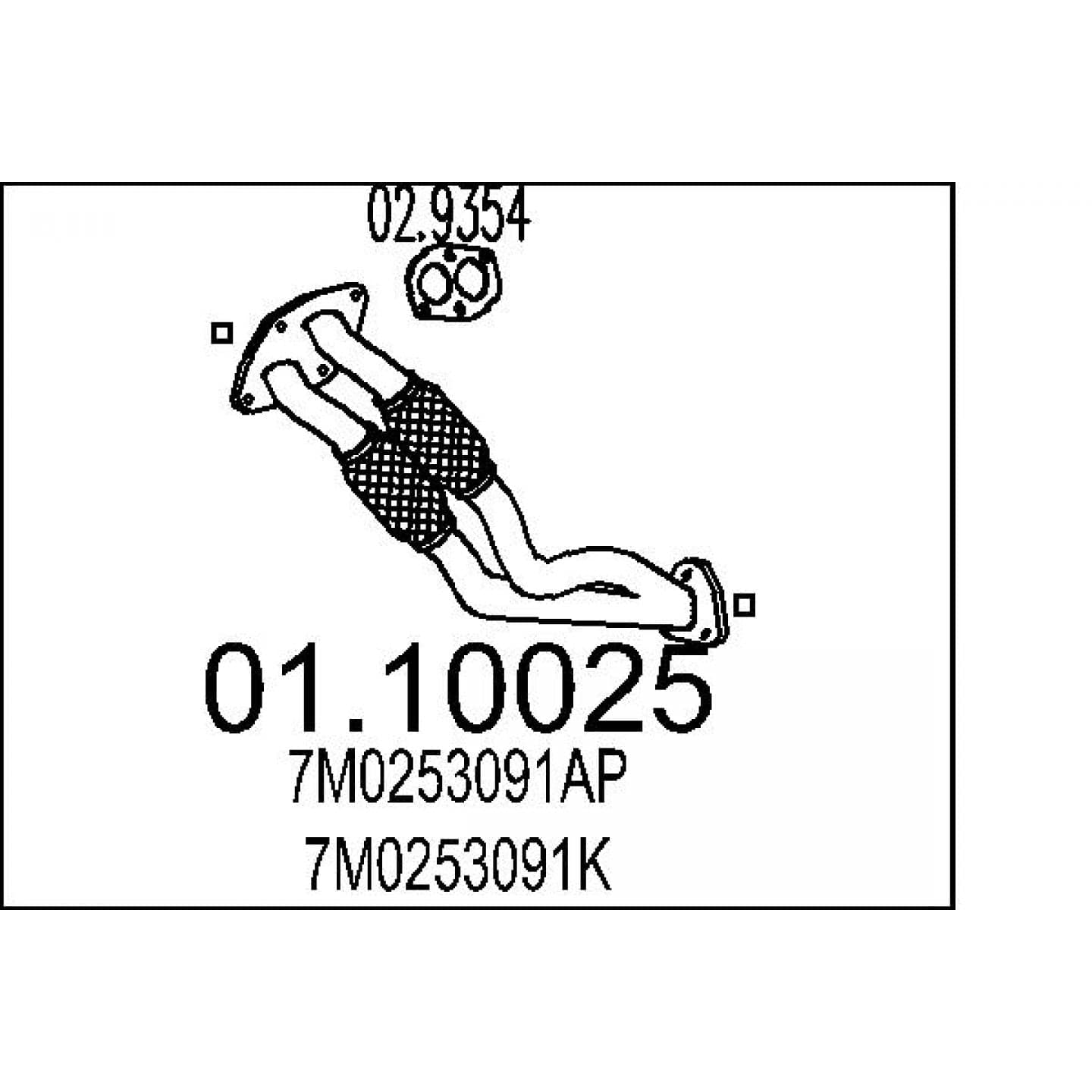 Tubo de escape MTS 01.10025