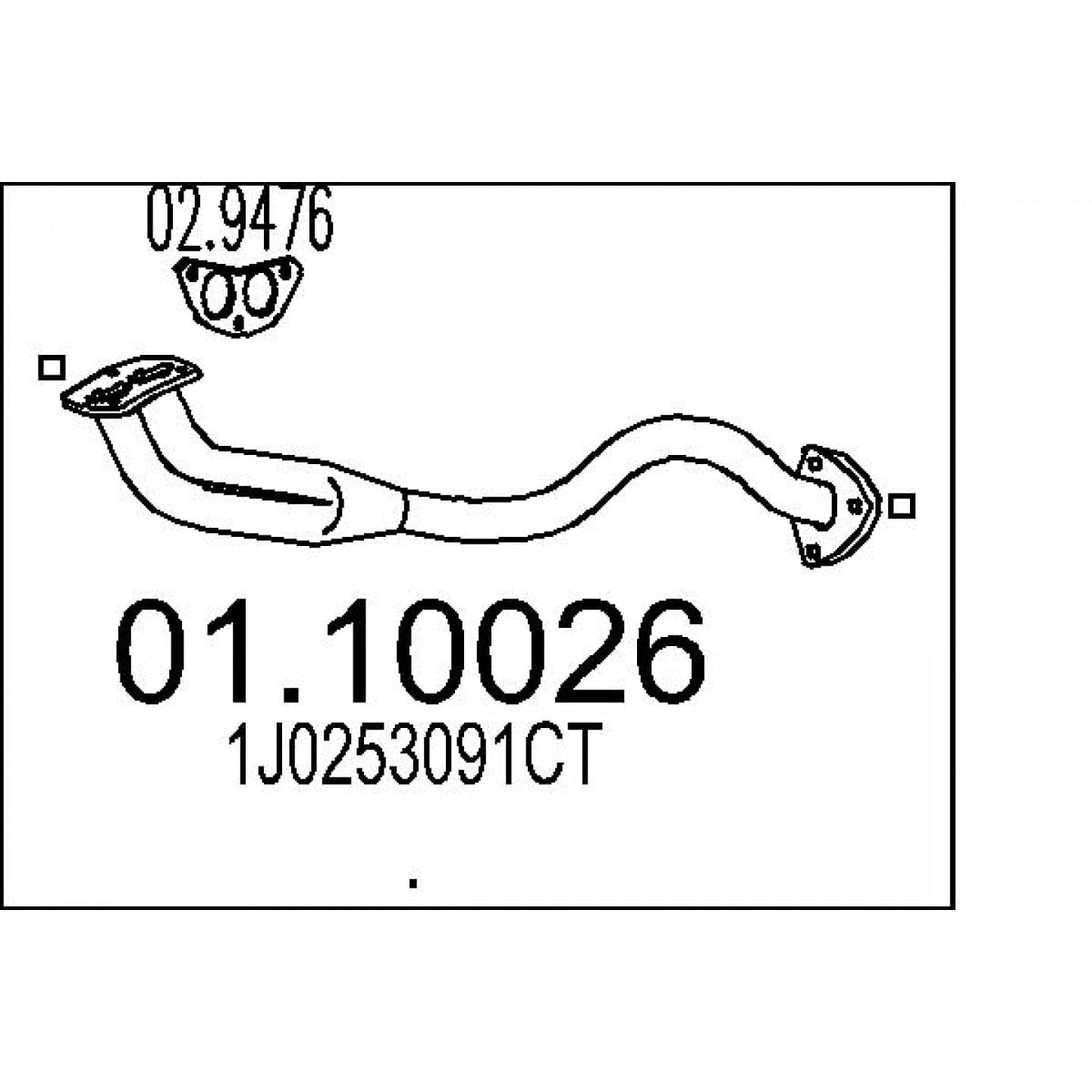 Tubo de escape MTS 01.10026