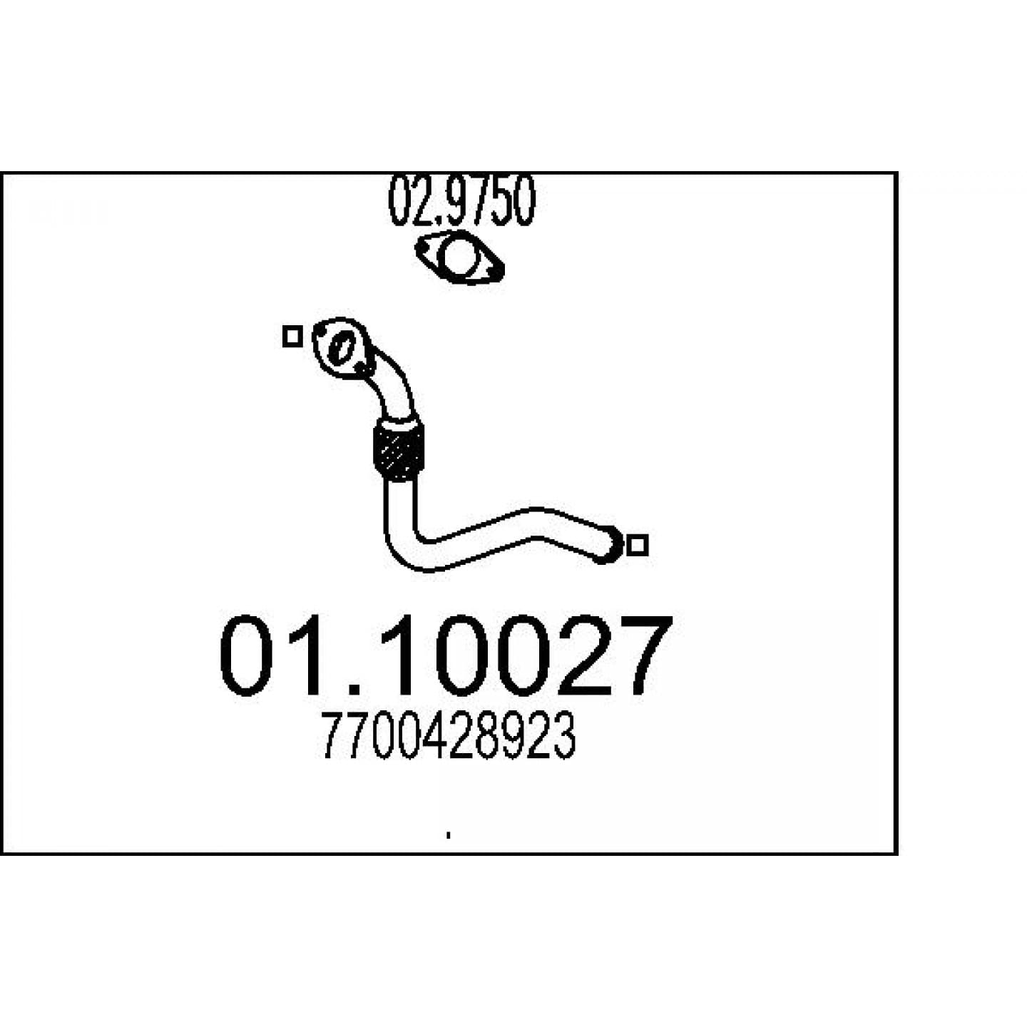 Tubo de escape MTS 01.10027