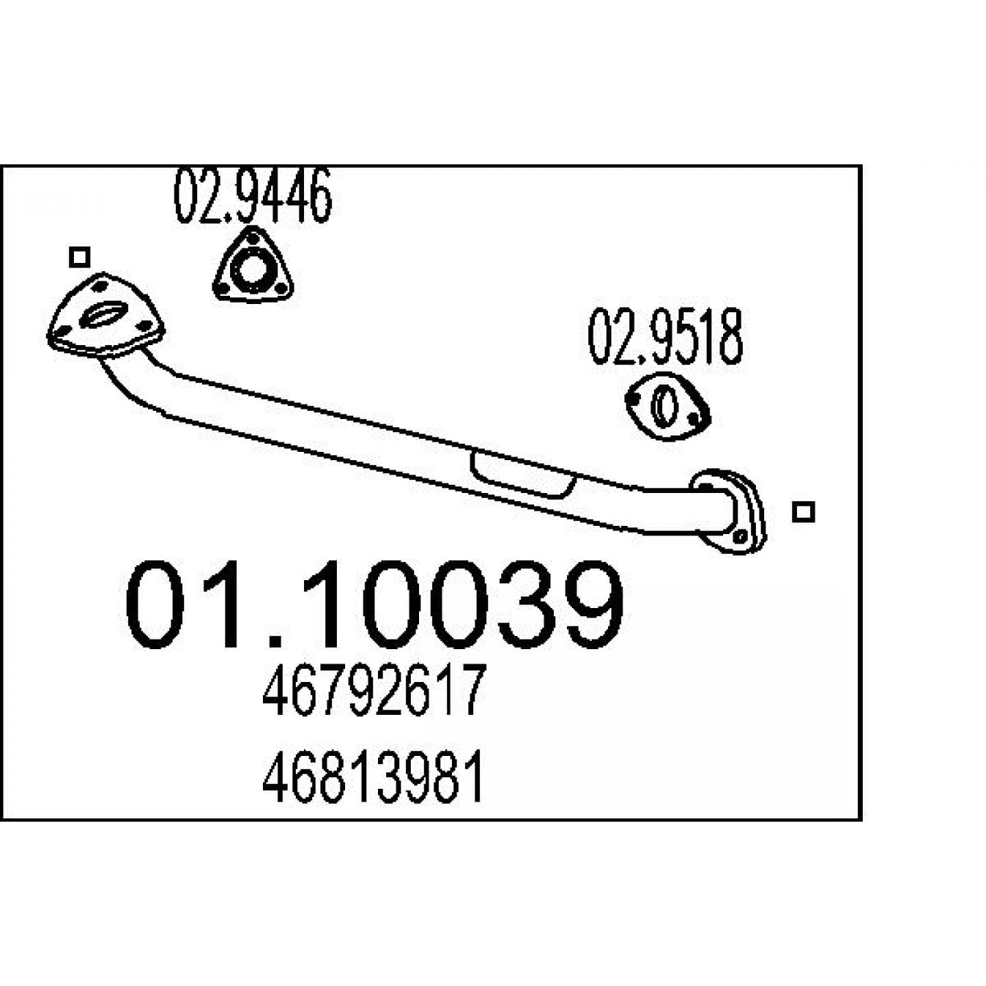 Tubo de escape MTS 01.10039