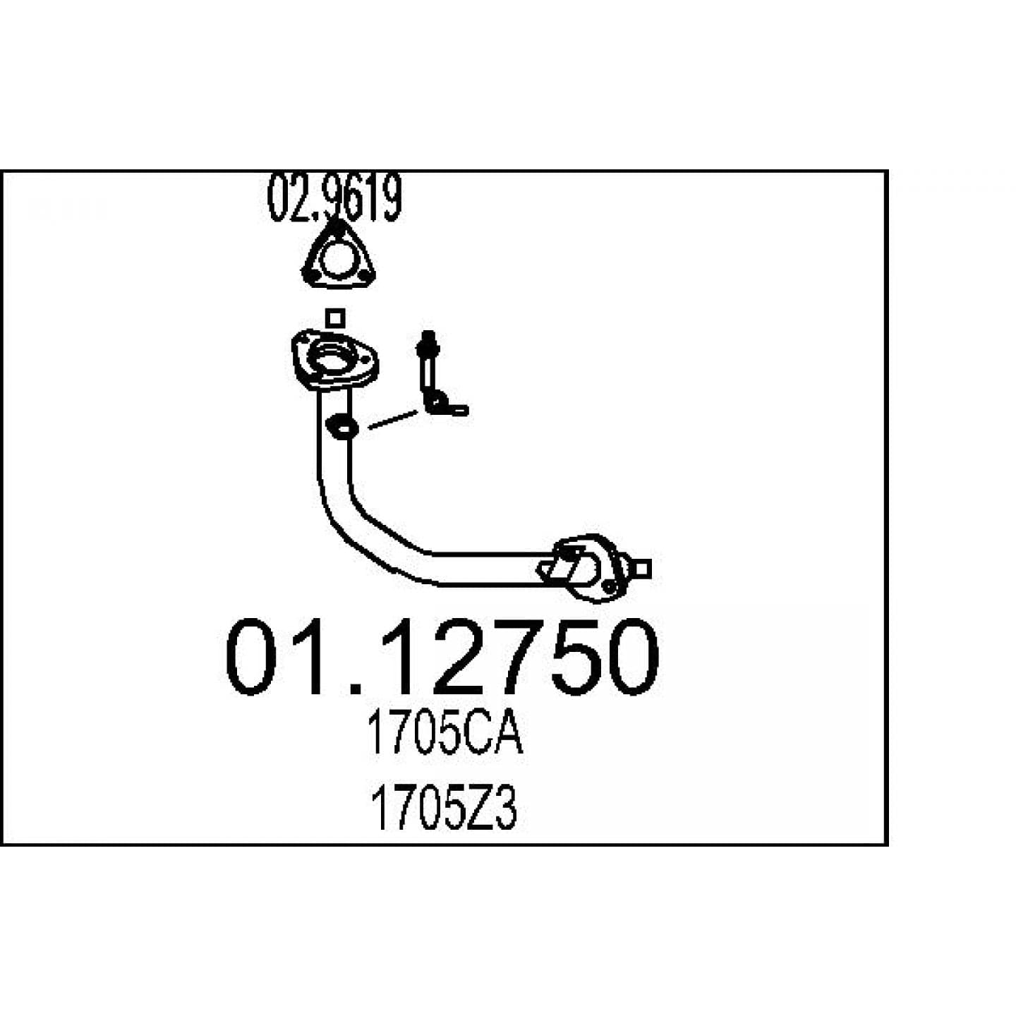 Tubo de escape MTS 01.12750
