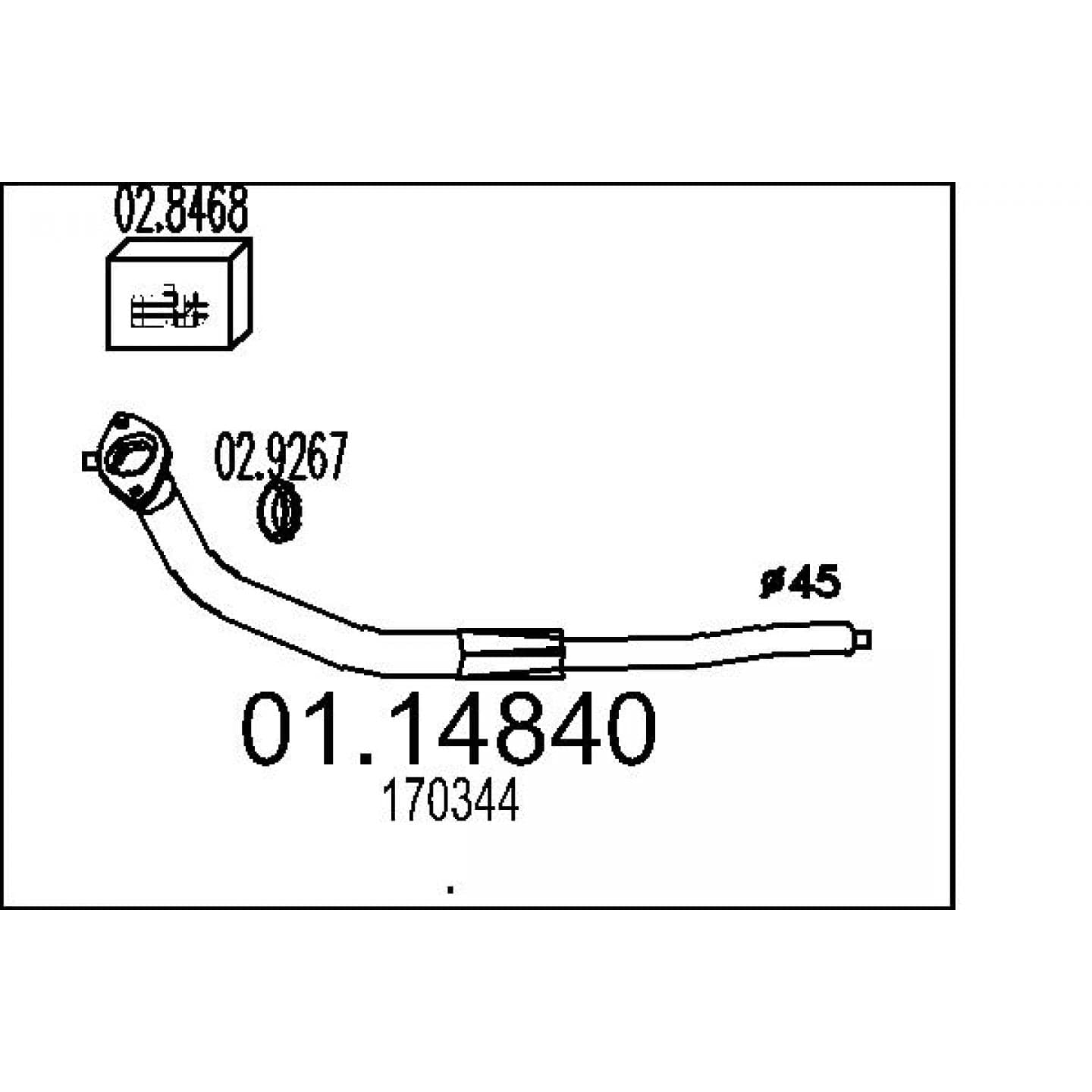 Tubo de escape MTS 01.14840