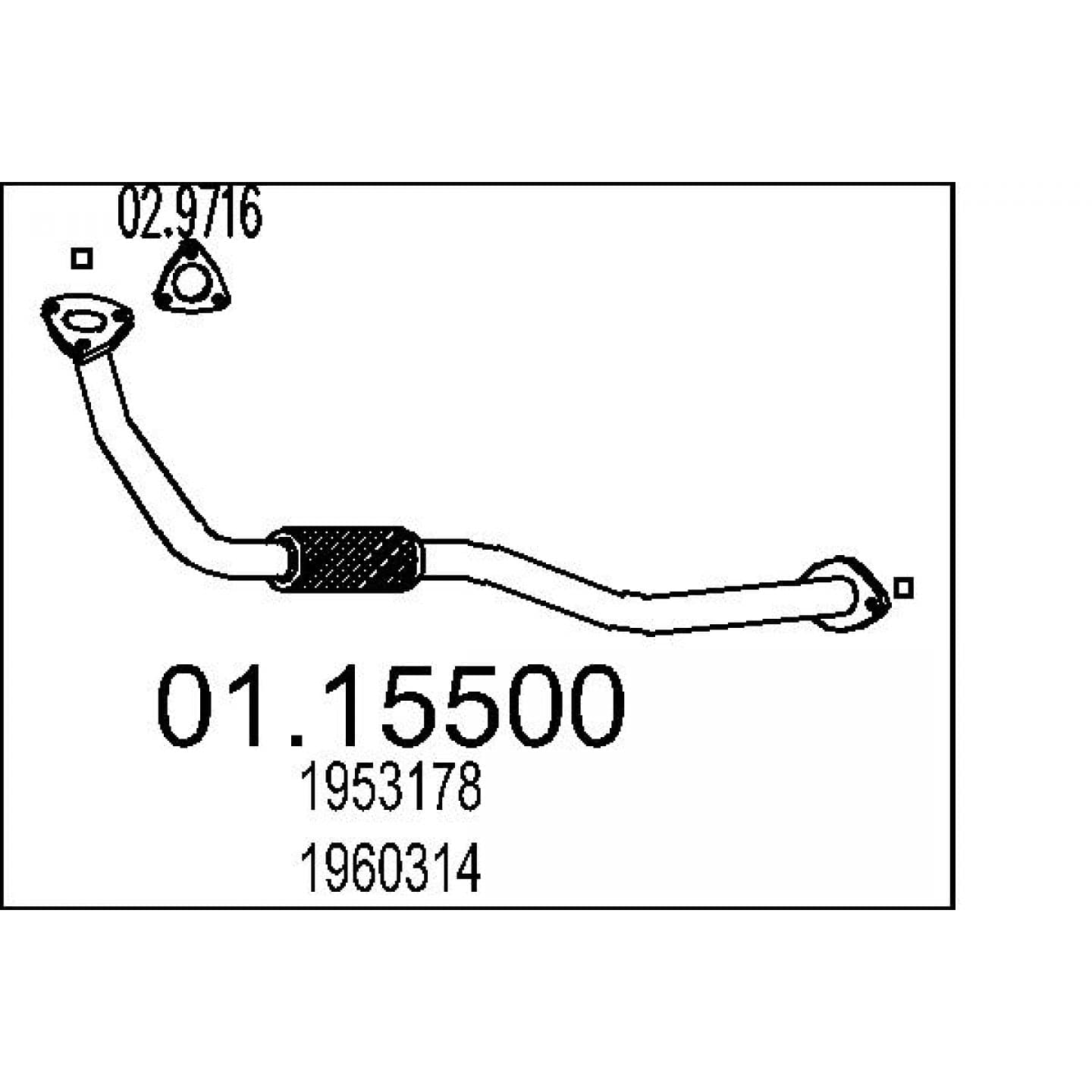 Tubo de escape MTS 01.15500