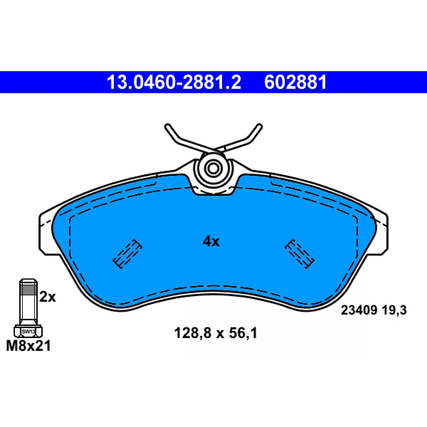 Juego de pastillas  ATE 13.0460-2881.2