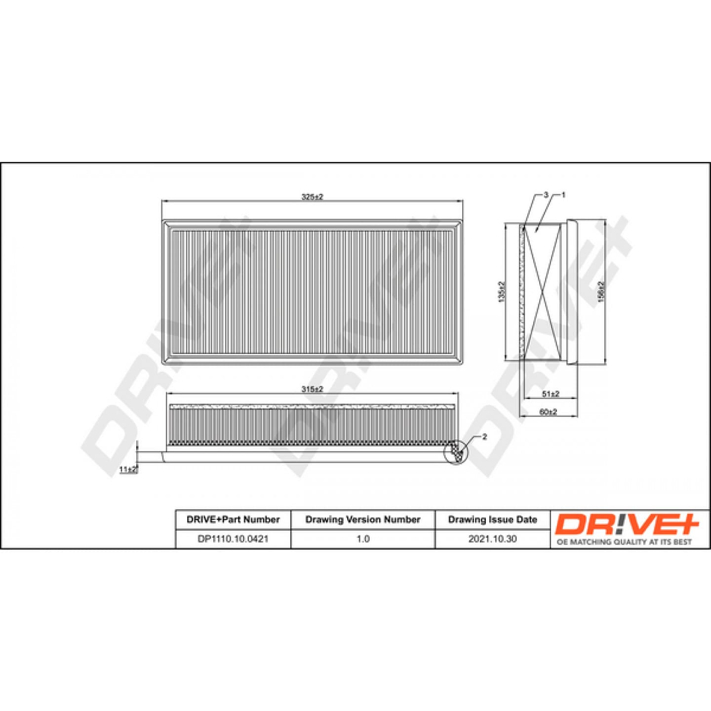 Filtro de aire Dr!ve+ DP1110.10.0421