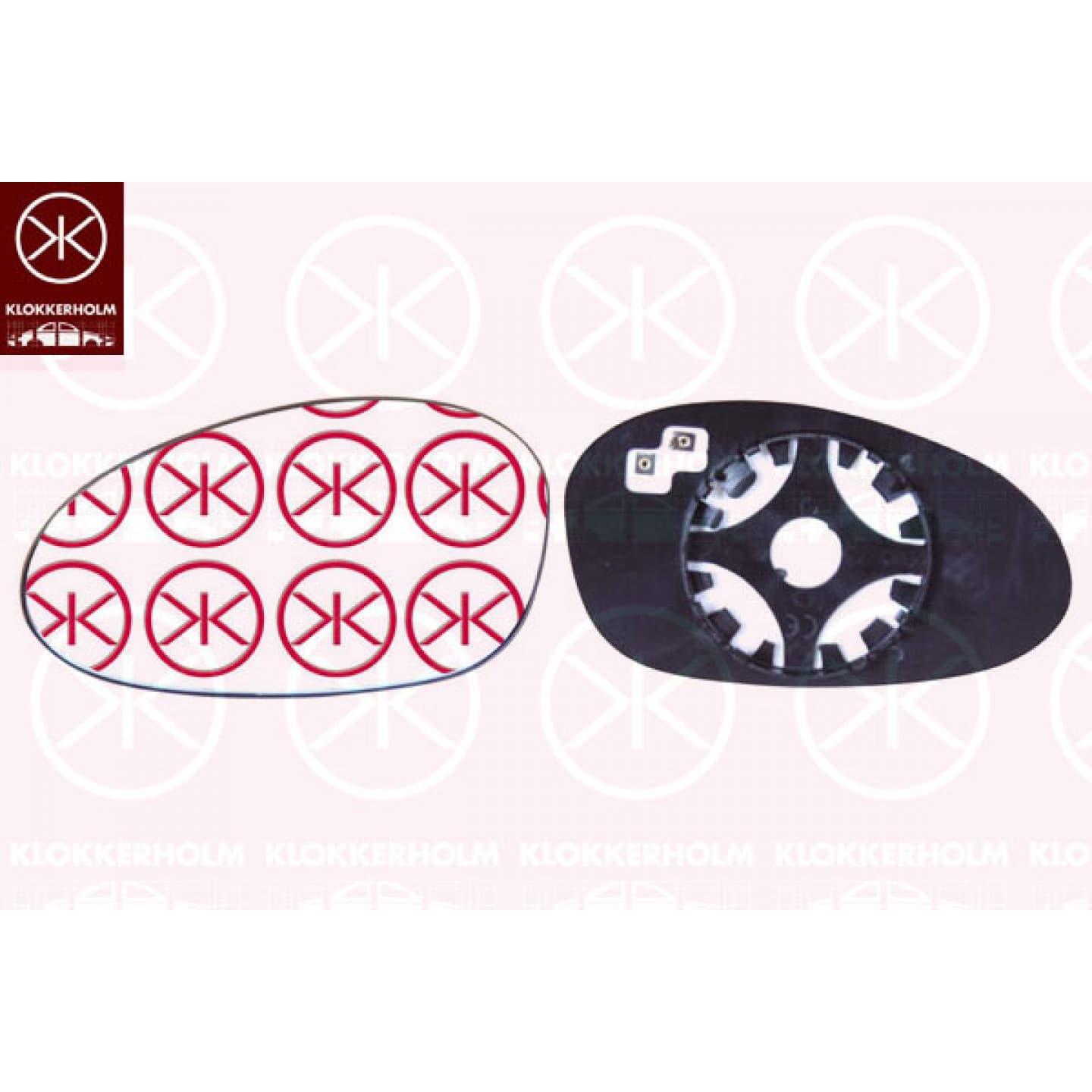 Cristal de espejo, retrovisor exterior KLOKKERHOLM 00621062