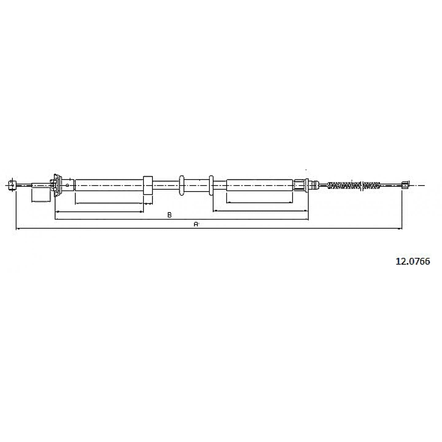 Cable de accionamiento, freno de estacionamiento METZGER 12.0766